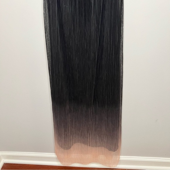 Free People Piper Ombre Midi Black Dress Women Size XS Mesh Puff Sleeve New - Picture 8 of 9